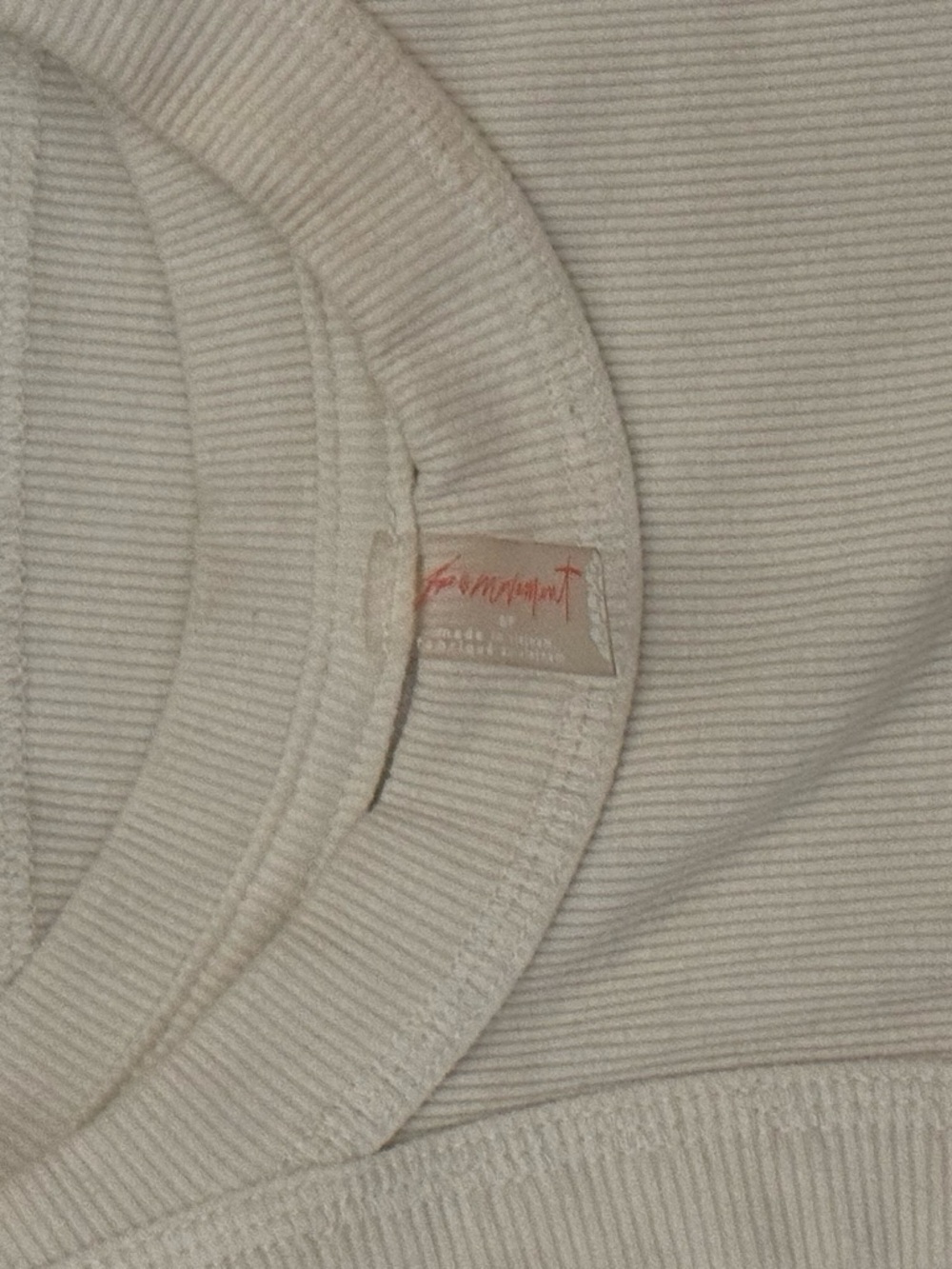 FP Movement by Free People Cream Ribbed Racerback Tank - Picture 3 of 3